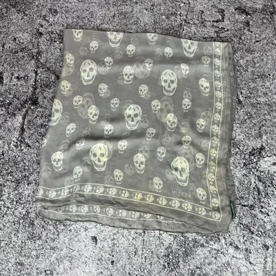 Pre-owned Alexander Mcqueen Skarf Silk Big Logo Monogram Italy In Multi