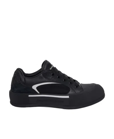 Alexander Mcqueen Skate Deck Plimsoll Lace-up Sneakers In Black