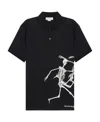 Alexander Mcqueen Skeleton-print Polo Shirt In Black
