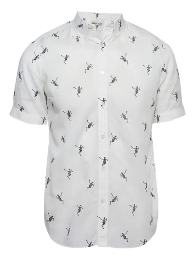 Pre-owned Alexander Mcqueen Skeleton-print Shirt In White