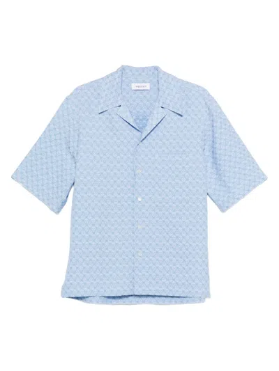 Alexander Mcqueen Skill-print Shirt In Blue