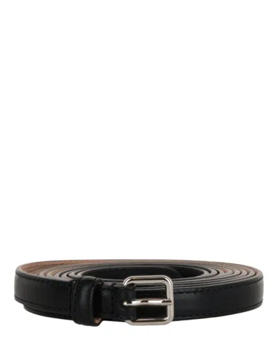 Alexander Mcqueen Skinny Double Belt In Black