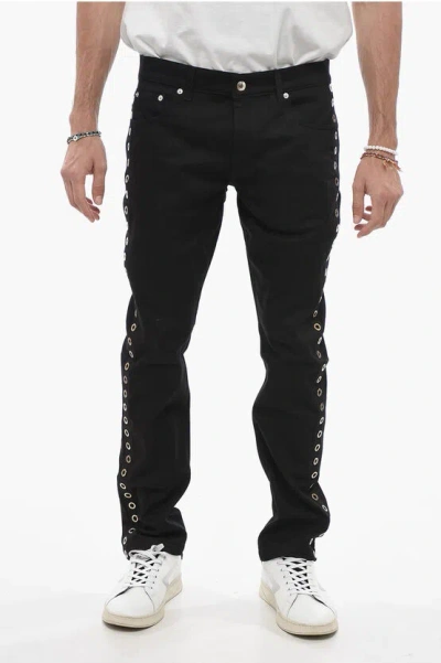 ALEXANDER MCQUEEN SKINNY FIT JEANS WITH STUDDED DETAILS
