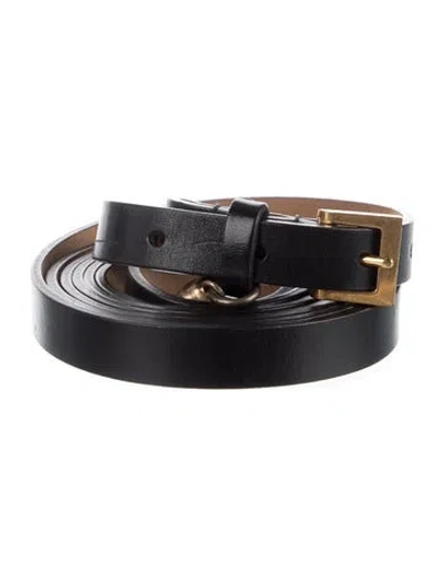 Pre-owned Alexander Mcqueen Skinny Leather Belt In Black
