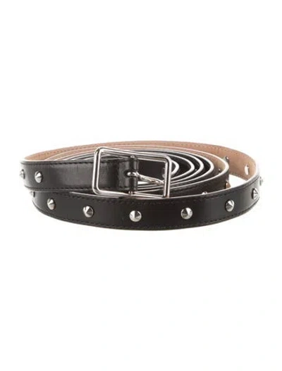 Pre-owned Alexander Mcqueen Skinny Leather Belt In Black