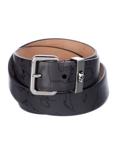 Pre-owned Alexander Mcqueen Skinny Leather Belt In Black