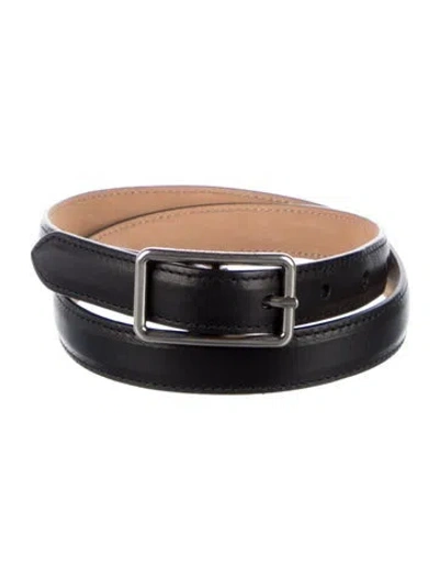 Pre-owned Alexander Mcqueen Skinny Leather Belt In Black