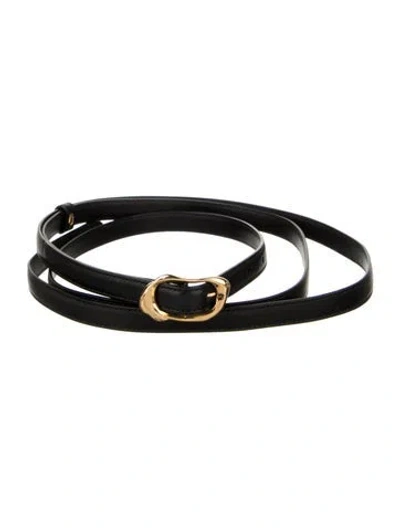 Pre-owned Alexander Mcqueen Skinny Leather Belt In Black