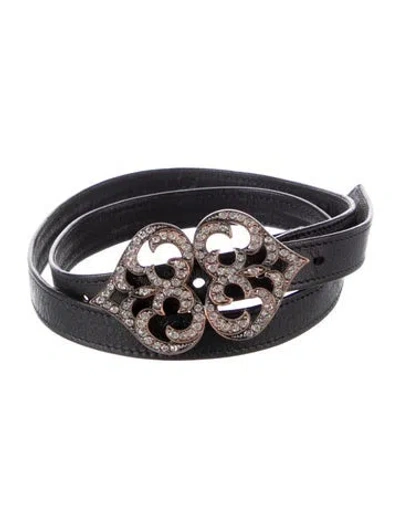 Pre-owned Alexander Mcqueen Skinny Leather Belt In Black