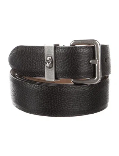 Pre-owned Alexander Mcqueen Skinny Leather Belt In Black