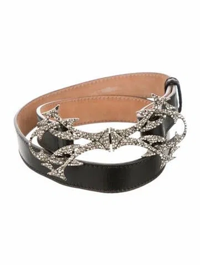 Pre-owned Alexander Mcqueen Skinny Leather Waist Belt In Black