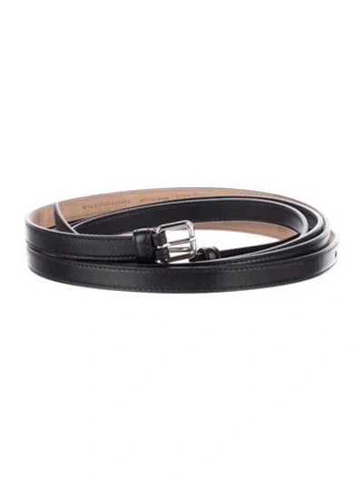Pre-owned Alexander Mcqueen Skinny Leather Waist Belt In Black