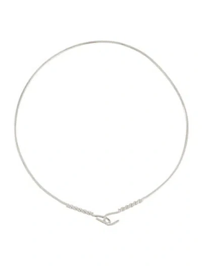 Pre-owned Alexander Mcqueen Skinny Metal Chain-link Belt In Silver
