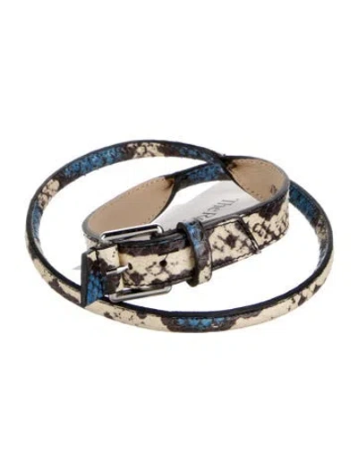 Pre-owned Alexander Mcqueen Skinny Python Belt