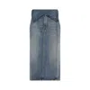 Alexander Mcqueen Structured High-waisted Blue Cotton Midi Skirt