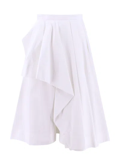 Alexander Mcqueen Draped Skirt In White