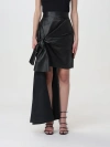 Alexander Mcqueen Bow-detailed Asymmetric Leather Skirt In Black