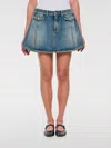 Alexander Mcqueen Mcqueen Denim Mini Skirt In Blue