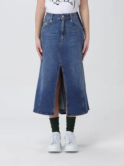 ALEXANDER MCQUEEN SKIRT MCQUEEN WOMAN COLOR BLUE,F19269009