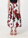 Alexander Mcqueen Midi Skirt In White
