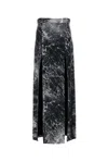 Alexander Mcqueen Smashed Screen Double Slit Skirt In Blue