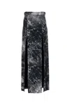 Alexander Mcqueen Smashed Screen Double Slit Skirt In Black