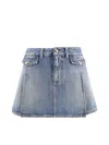 Alexander Mcqueen Mcqueen Denim Mini Skirt In Blue