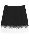Alexander Mcqueen Mcqueen Cobweb Lace Wool Gabardine Miniskirt