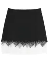 Alexander Mcqueen Mcqueen Cobweb Lace Wool Gabardine Miniskirt