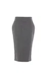 Alexander Mcqueen Grey Skirt With Button Closure In Wool Woman
