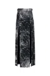 Alexander Mcqueen Smashed Screen Double Slit Skirt In Black