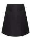 Alexander Mcqueen Ruffled Satin Skirt In Black