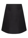 Alexander Mcqueen Ruffled Satin Skirt In Black
