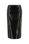 Alexander Mcqueen Silk Tarpaulin Skirt In Black