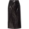 Alexander Mcqueen Mcqueen Silk Blend Midi Pencil Skirt In Black
