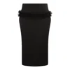 Alexander Mcqueen Buttoned Lace-trimmed Wool Pencil Skirt In Black