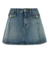 Alexander Mcqueen Mcqueen Women Denim Mini Skirt In Blue