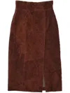Alexander Mcqueen Alexander Mc Queen Chestnut Brown Front Slit Skirt In Brown