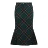 Alexander Mcqueen Alexander Mc Queen Flared Skirt In Wool Tartan In Green