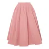Alexander Mcqueen Pleated Midi Skirt In Pale Pink