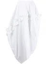 Alexander Mcqueen White Asymmetric Cotton Balloon Skirt For Women Ss23 In White