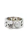 Alexander Mcqueen Skull & Pearl Ring