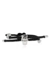 Alexander Mcqueen Skull Braided Leather Cord Bracelet Accessories