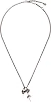 Alexander Mcqueen Skull & Dipped Rose Necklace