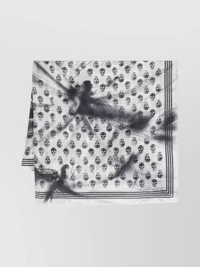 Alexander Mcqueen Skull And Dragonfly Striped Scarf
