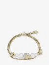 Alexander Mcqueen Skull And Pearl Chain Bracelet