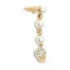 Alexander Mcqueen Skull And Pearl Earrings In Gold