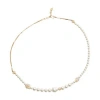 Alexander Mcqueen Skull And Pearl Necklace In Gold