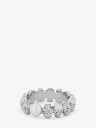 Alexander Mcqueen Skull And Pearl Ring
