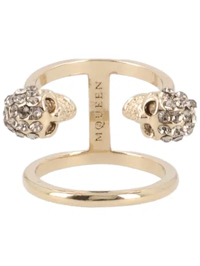Alexander Mcqueen Skull Anello Ring In Gold
